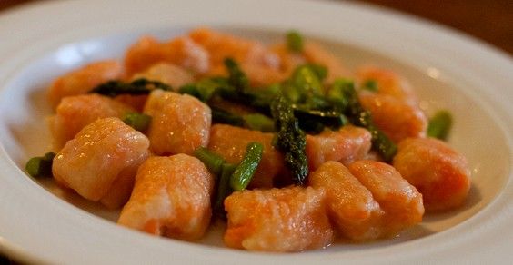 Carrot gnocchi to asparagus