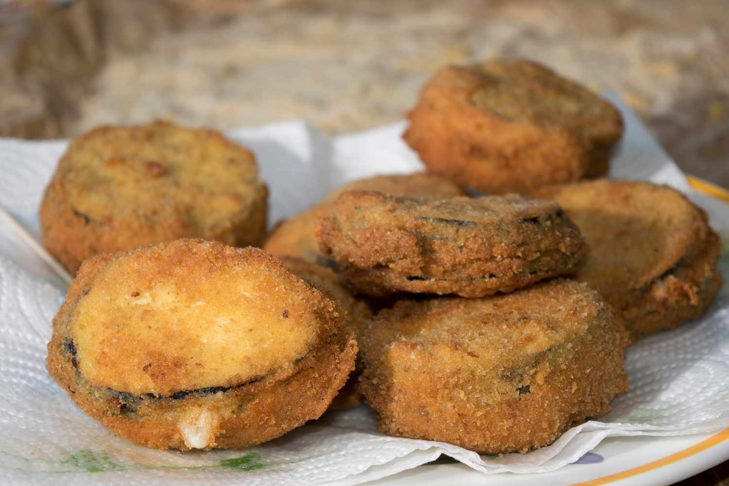 Eggplant breaded and fried