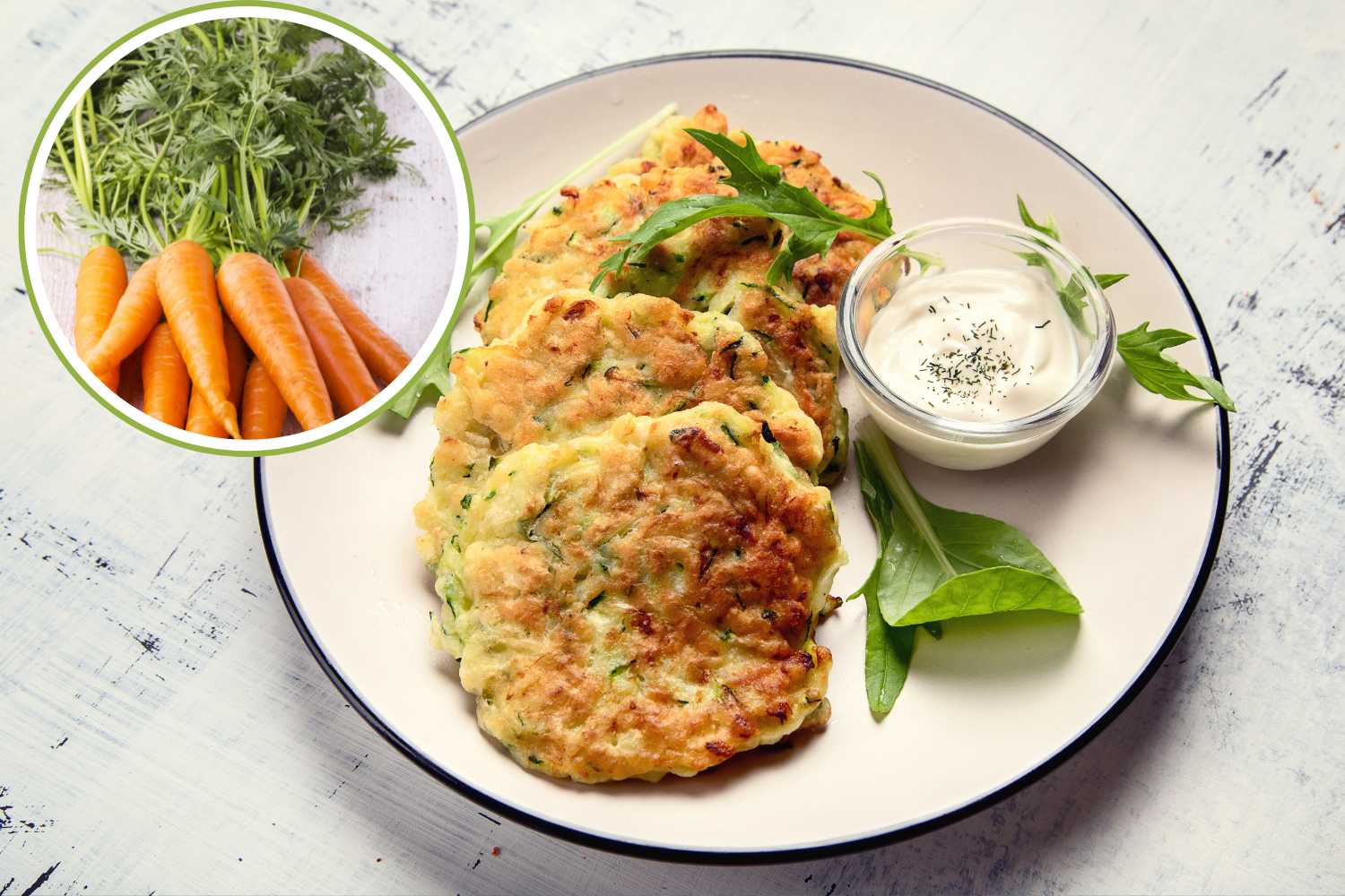 frittelle con ciuffi di carote
