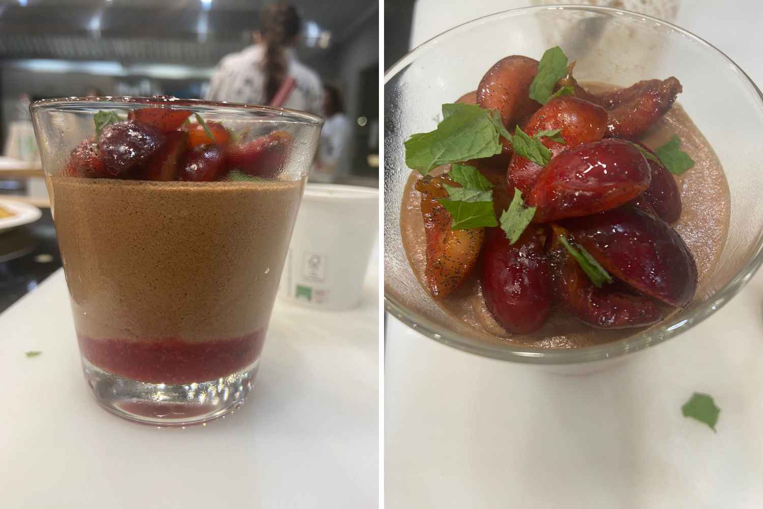 chocolate and cherry mousse