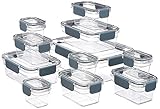 Amazon Basics Tritan plastic food containers, Tritan plastic closure, hermetic, 22 pieces, transparent