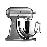 Planetary Kitchenaid - Artisan - Food robots with inclinable head and 3 accessories - 4.8 l - plated silver color