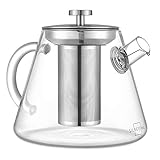 Silberthal teapot with 1.5 -liter infusor - Borosilicate glass and stainless steel - Tisy foam - with filter