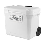 Coleman Marine Xtreme 50qt refrigerator with wheels | 47L High -performance ice box Complete insulation in foam PU | Keeps fresh for 4 days | Portable thermal with UV protection