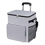 Thermal bag with wheels, 90 x 33 cm, isolated travel container, watertight holder's thermal lining, extensible handle for picnic, beach, camping, patio, outdoor