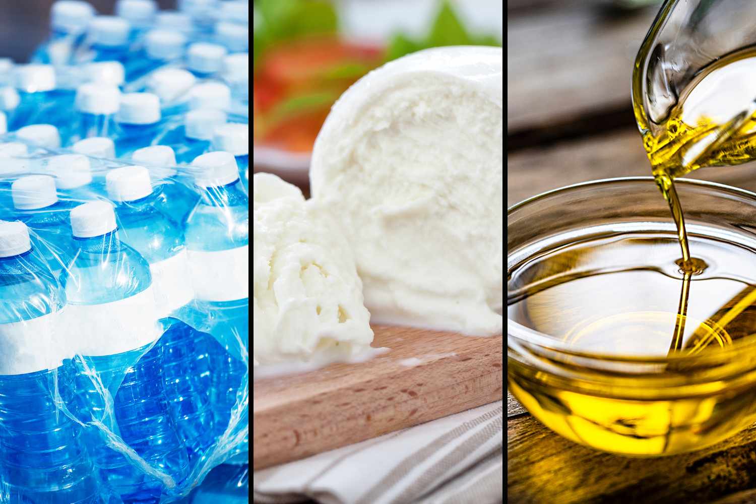 water mozzarella oil