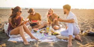 The trick to keeping sandwiches and fruit really fresh in your cooler during a day at the beach