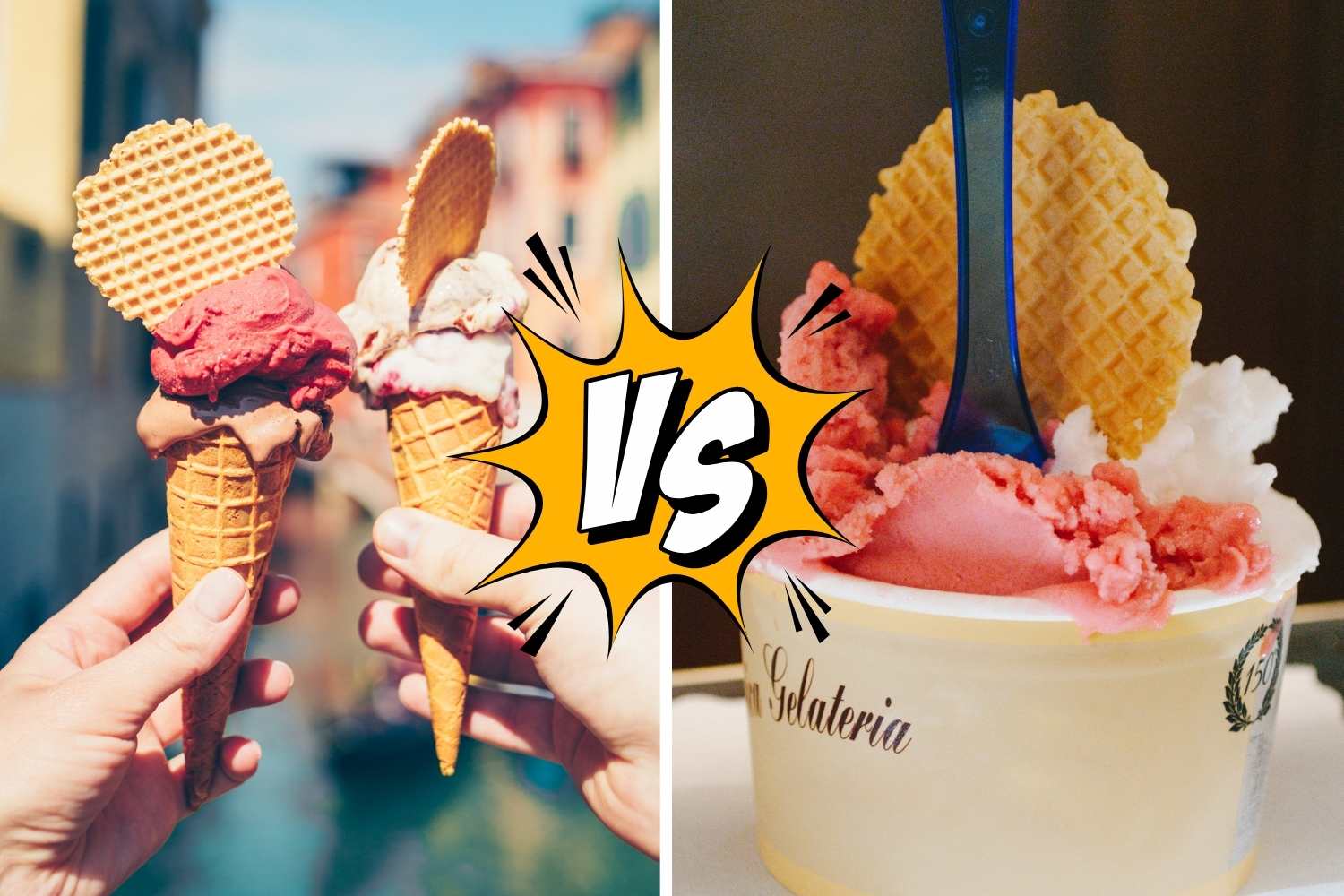 gelato cono versus coppetta
