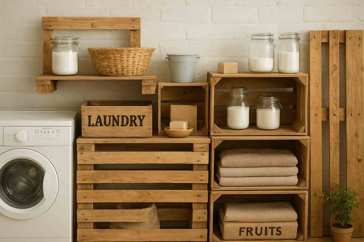 lavanderia con riciclo creativo