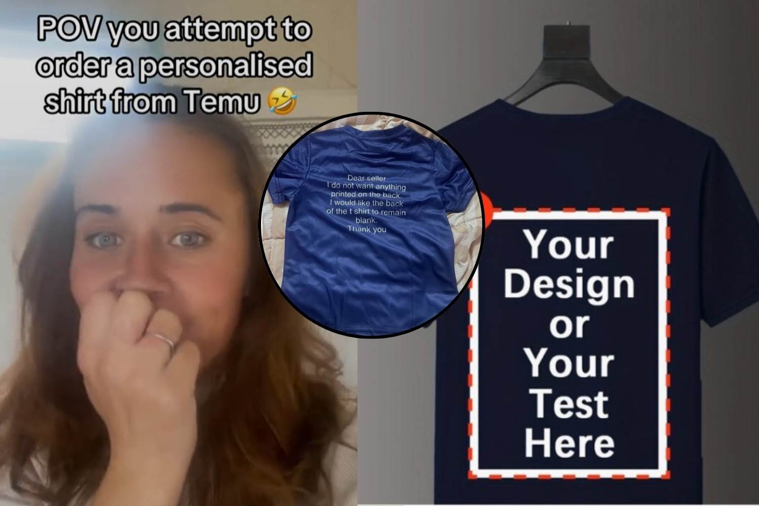 maglietta temu con scritta sbagliata