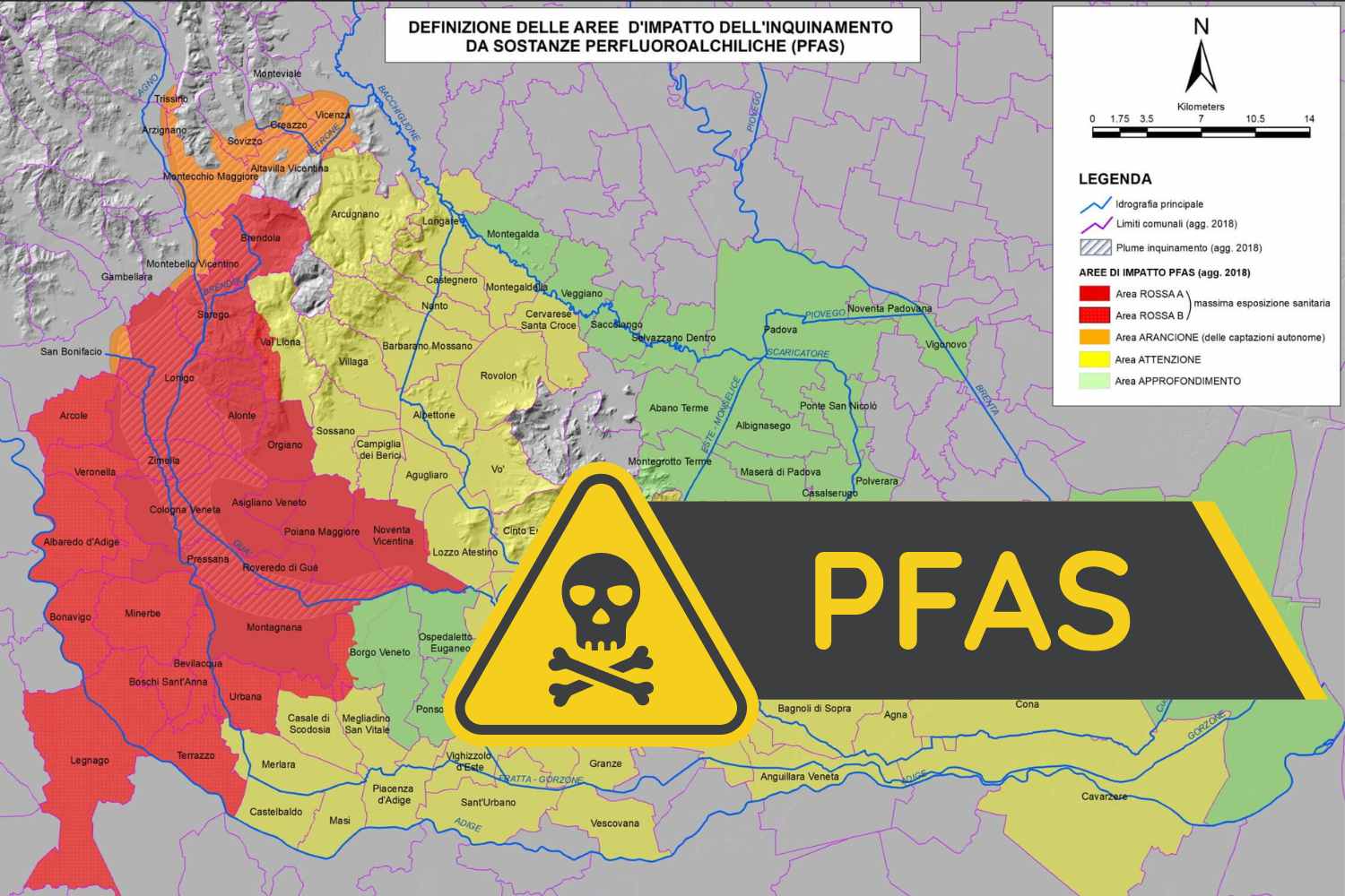 pfas veneto cartina zona rossa