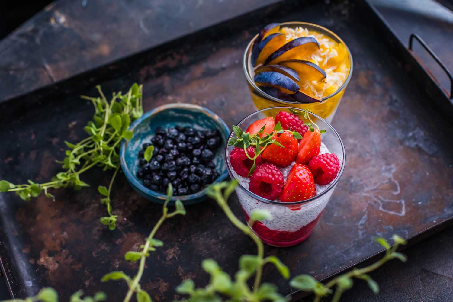 Chia pudding with fresh fruit
