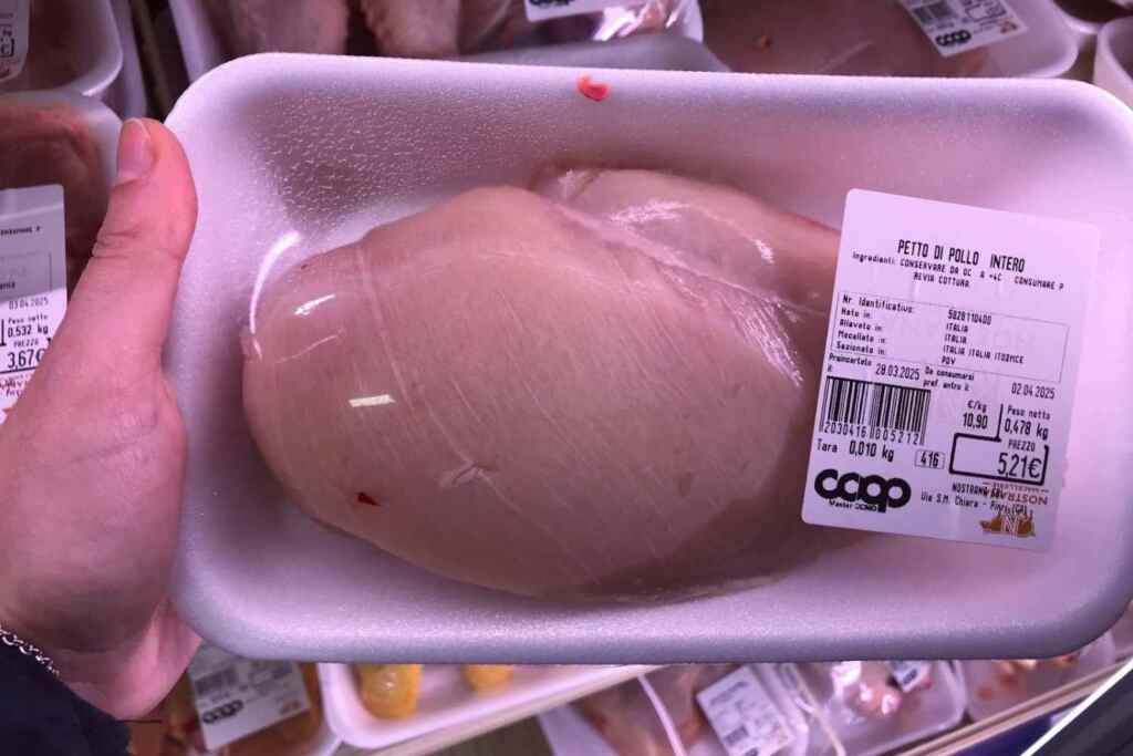 white striped chicken breast