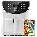 COSORI Air Fryer 5.5 Liters, Air Fryer, 1700W, 13 Functions, 85% Less Oil, 75-205°C, Up to 50% Faster than the Oven, 100 Italian Recipes, Digital Display, CP158 White