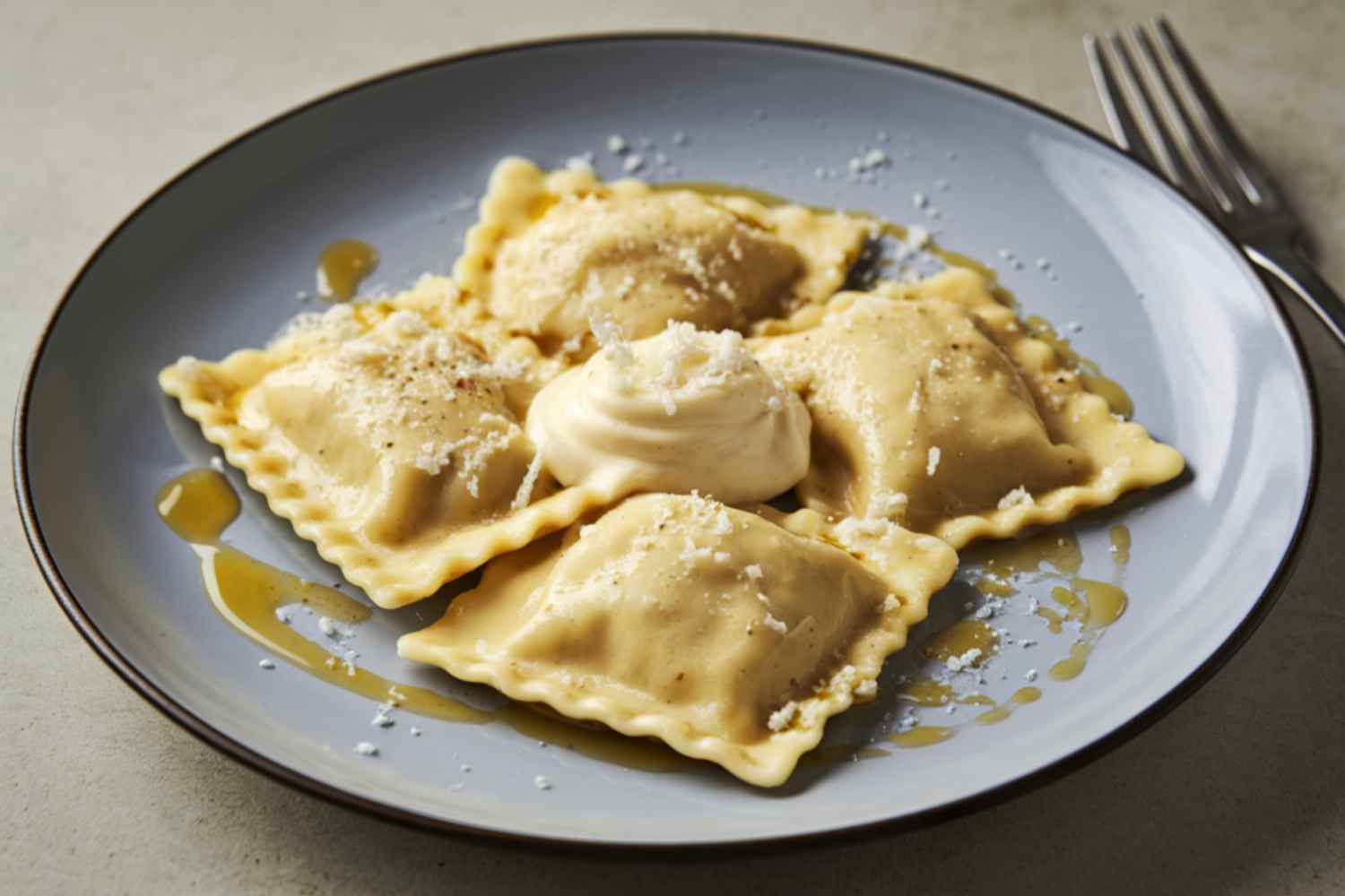 Ravioli stuffed with artichokes