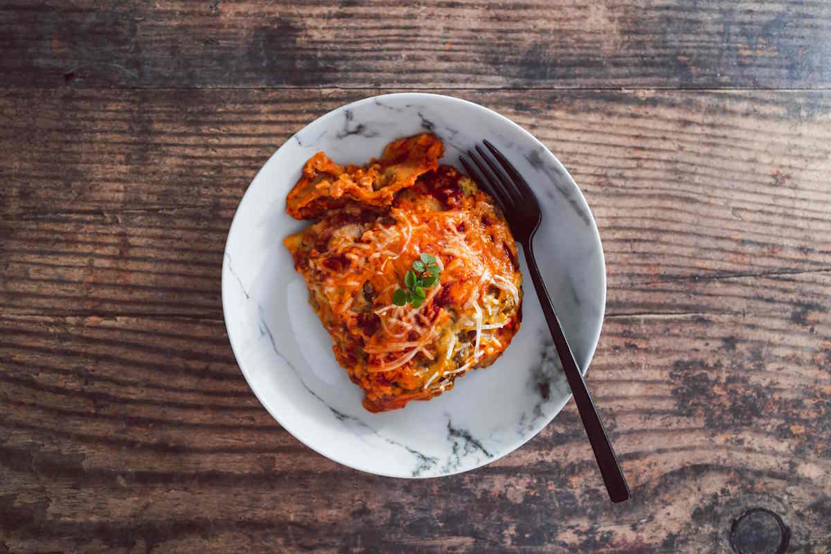 lasagna with lentil ragu
