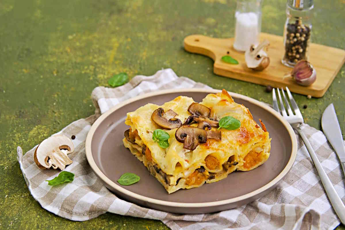 pumpkin and mushroom lasagna