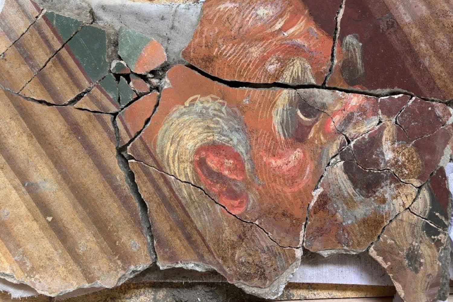 maschera di Pappus Pompei villa di Poppea