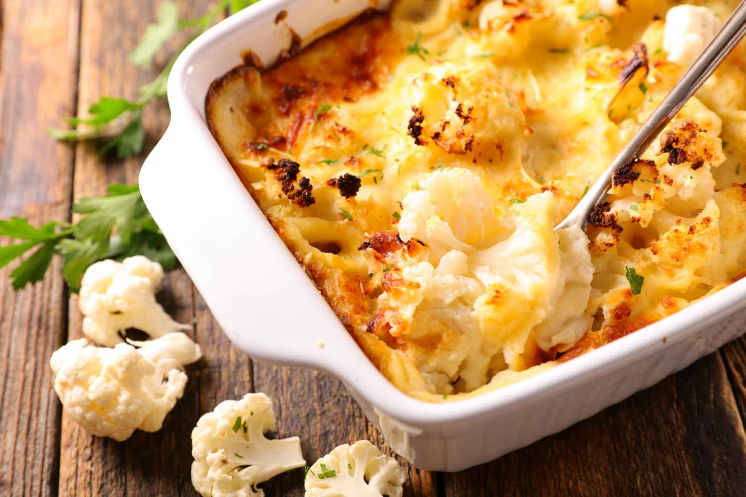 Baked cauliflower au gratin