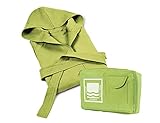 Banzaii Bathrobe in 100% Microfibre with Hood - Men's and Women's Bathrobe with Resistant and Space-saving Bag - Size XL Green