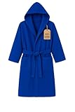 Leonardo Home - 100% cotton bathrobe for men/women - bathrobe with hood in soft 100% cotton sponge.