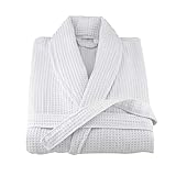 AT White bathrobe 100% Turkish cotton with waffle pattern Unisex size XL