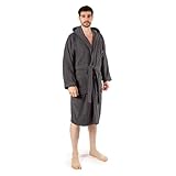 Caleffi - Men's Bathrobe - Women's Cotton Terry Bathrobe - Men's Terry Bathrobe with Hood - Swimming Pool Gym Bathrobe - Soft and Absorbent, Quick Drying