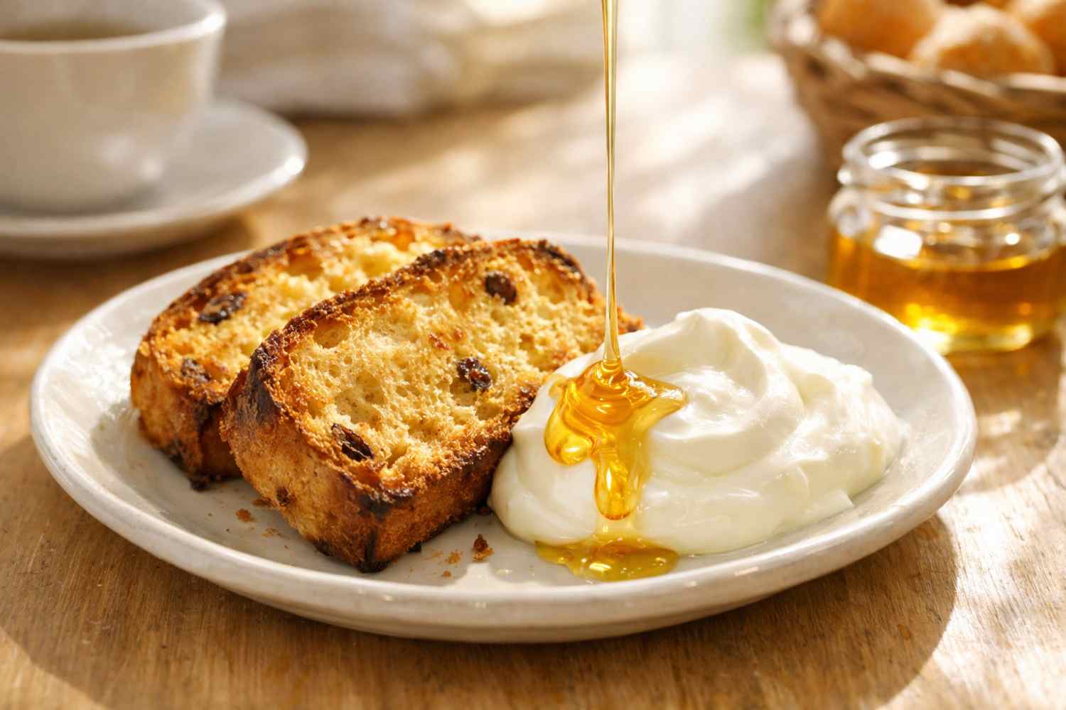 panettone and yogurt