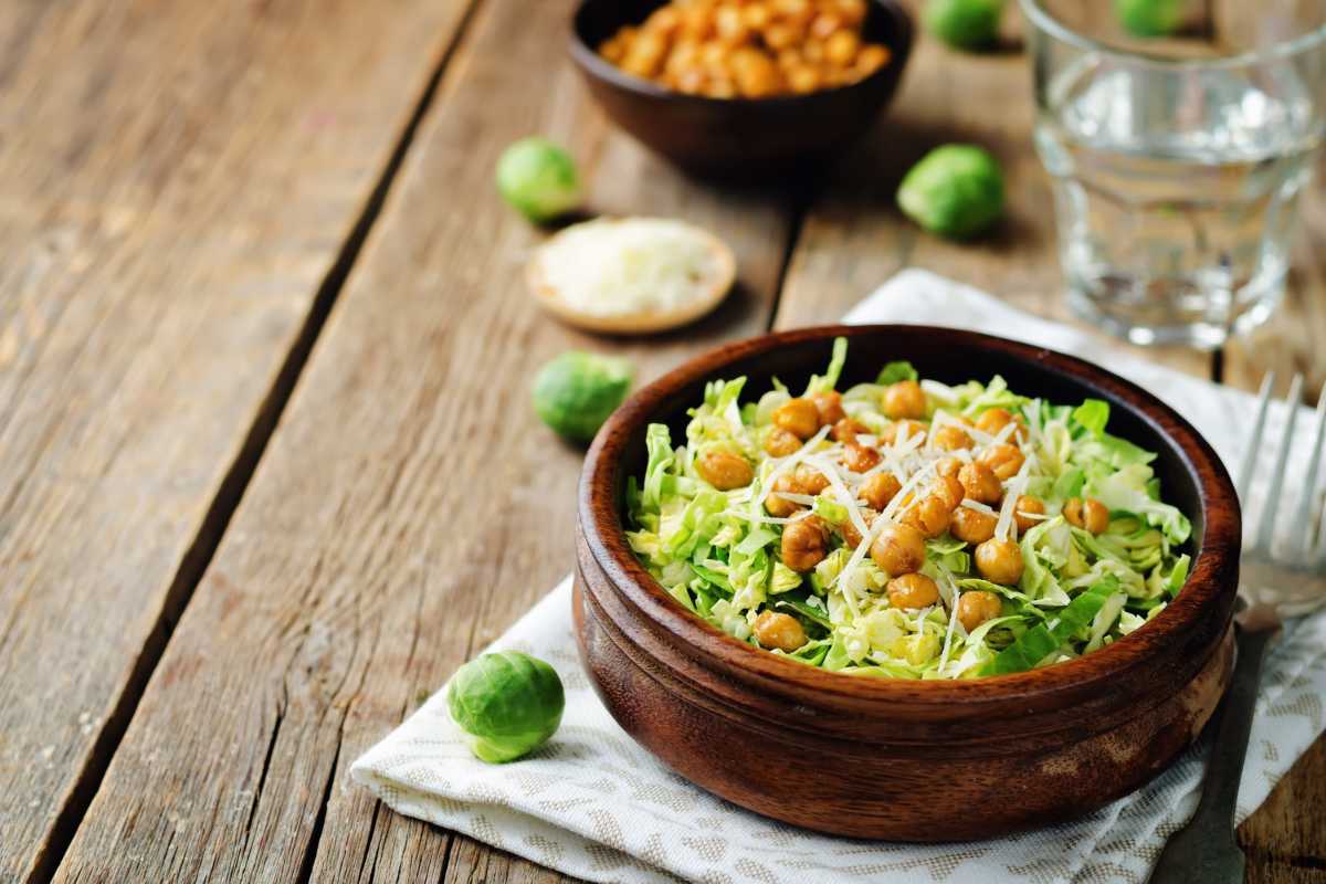 Brussels sprouts with chickpeas and parmesan