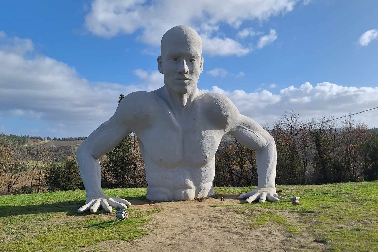 We went to Peccioli, the town of giant statues (which you should also visit)