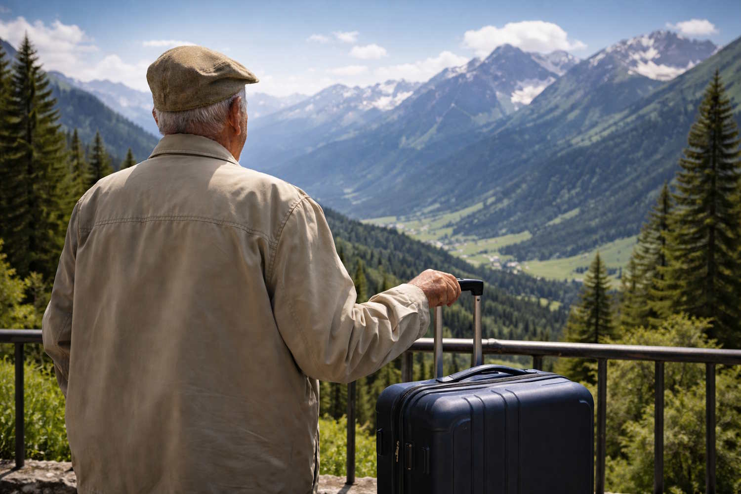 anziano valigia