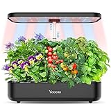Yoocaa Smart Garden for Growing 12 Plants, Mini Hydroponic Greenhouse for Home, Hydroponic Complete Kit with LED Light for Indoor Growing - Adjustable Height and Automatic Timer (Dark Black)