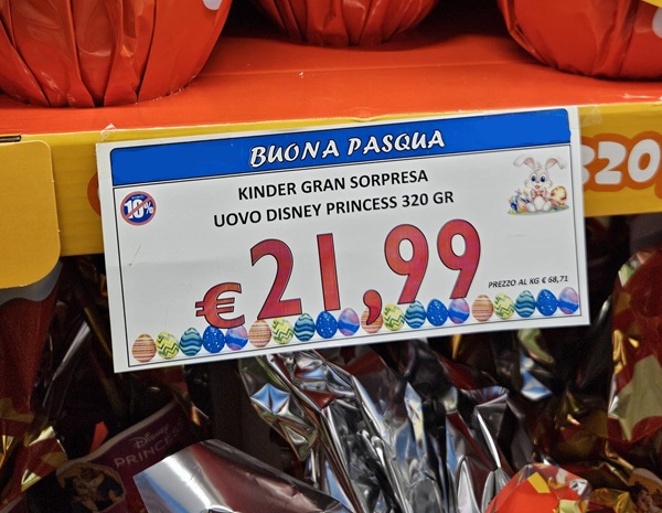 price of large kinder eggs