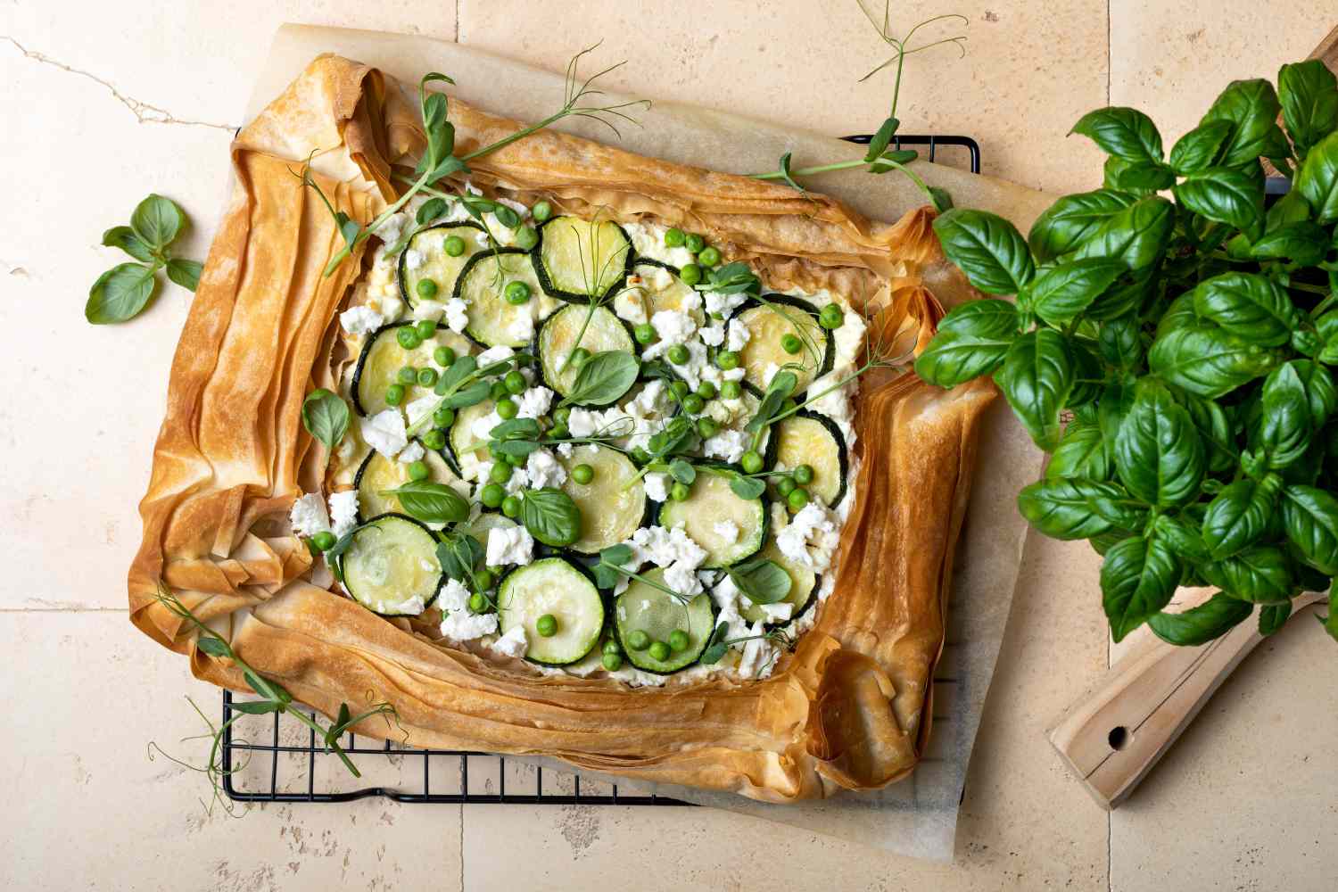 courgette pie with phyllo dough
