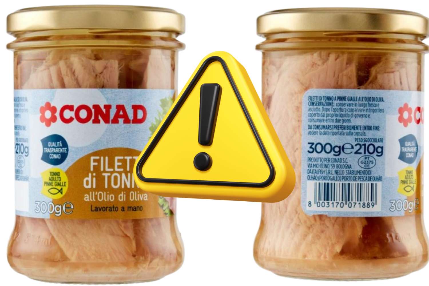 Be careful with these Conad tuna fillets in olive oil: here is the recalled batch (may contain foreign bodies)