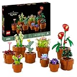 LEGO Botanicals Planters - Set of 9 Indoor Potted Artificial Flower Plants including Fake Cacti and Red Anthurium - Home Decor Gift Idea for Adults, Women or Men - 10329