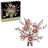LEGO Botanicals Magnolia Sprigs - Set of Fake Flowers for Adults - 5 Artificial Magnolias to Decorate the Living Room or Bedroom - DIY Gift Idea for Women - 11510
