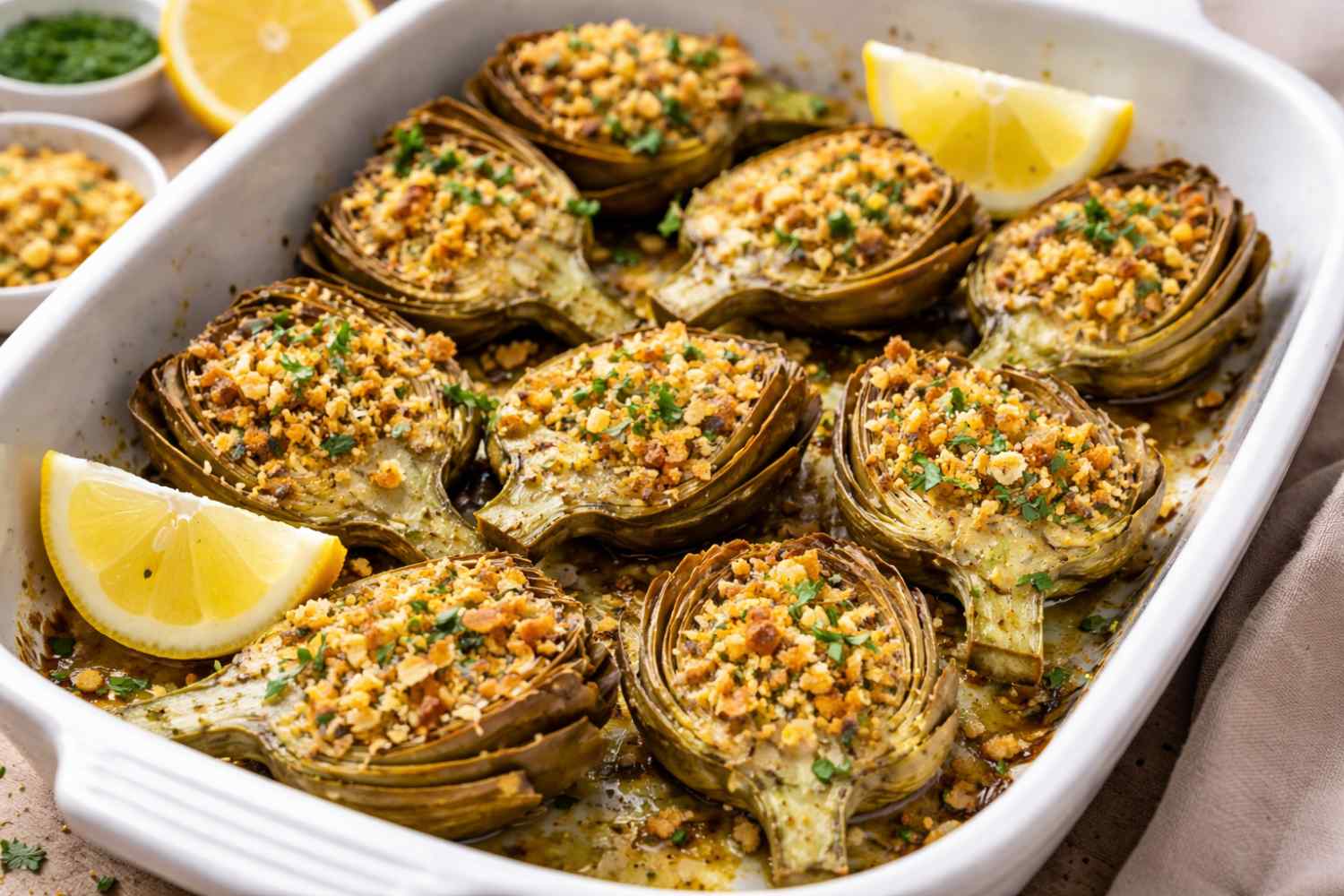 artichokes, breadcrumbs and lemon