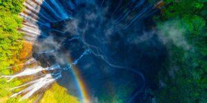 Where is Tumpak Sewu waterfalls seen in Beijing Express