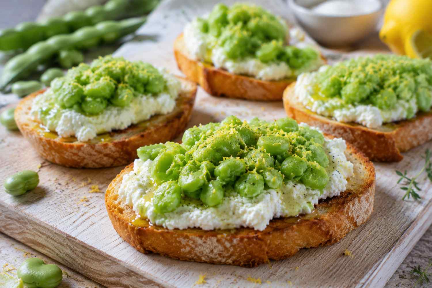 broad bean bruschetta