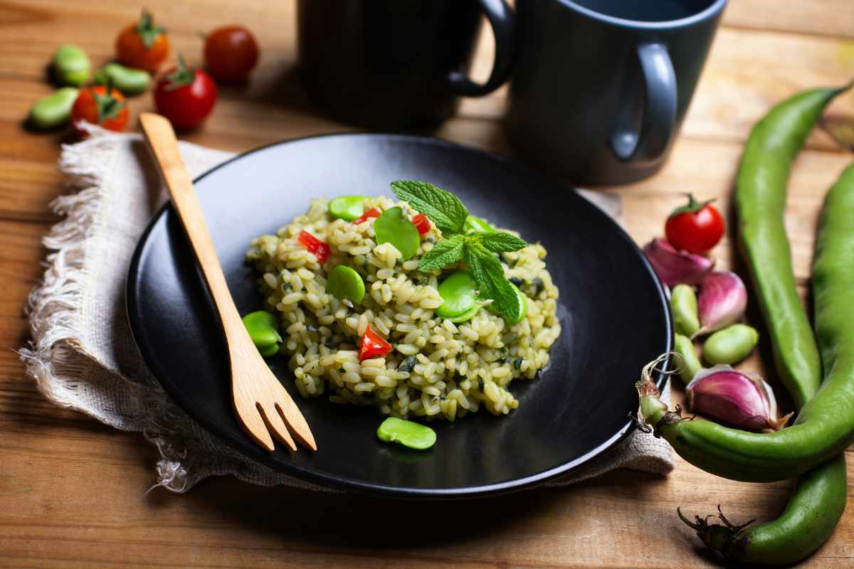broad bean risotto