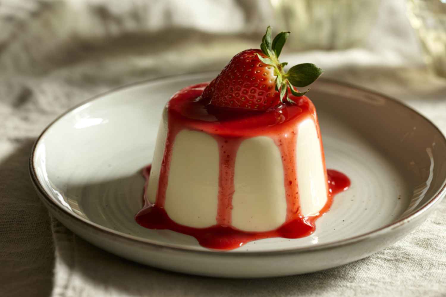 Strawberry panna cotta