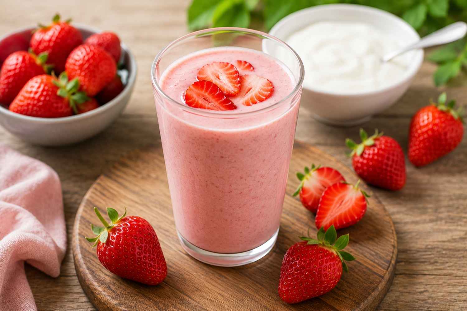 Strawberry and yogurt smoothie