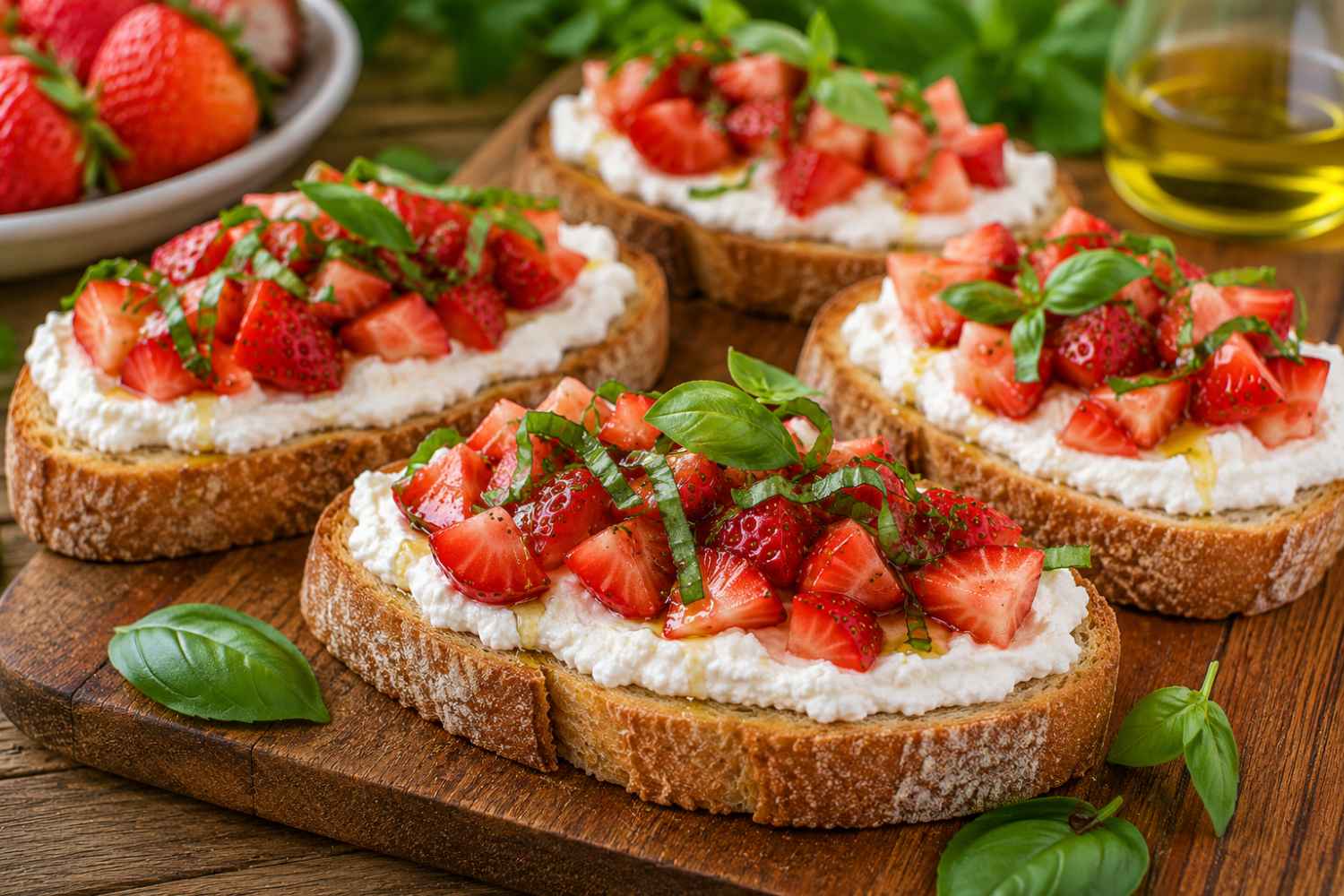 bruschetta with ricotta and strawberries