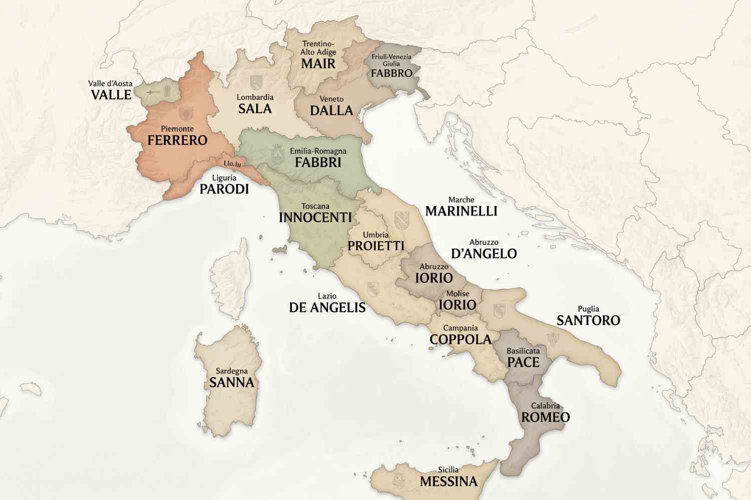 mappa cognomi italia