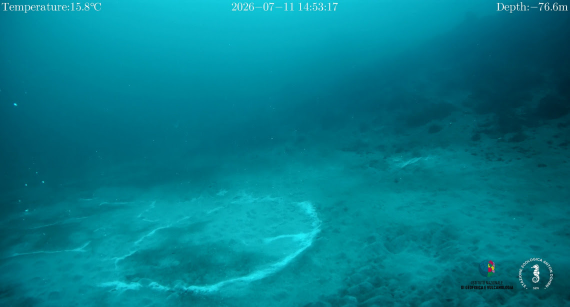 Emissions from the bottom and walls of the crater