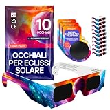 Solar Eclipse Glasses 10 Pack with 3 Filters for Smartphone - ISO 12312-2 and CE Certified, Complete Kit for Observing and Photographing the Eclipse, AAS 2026