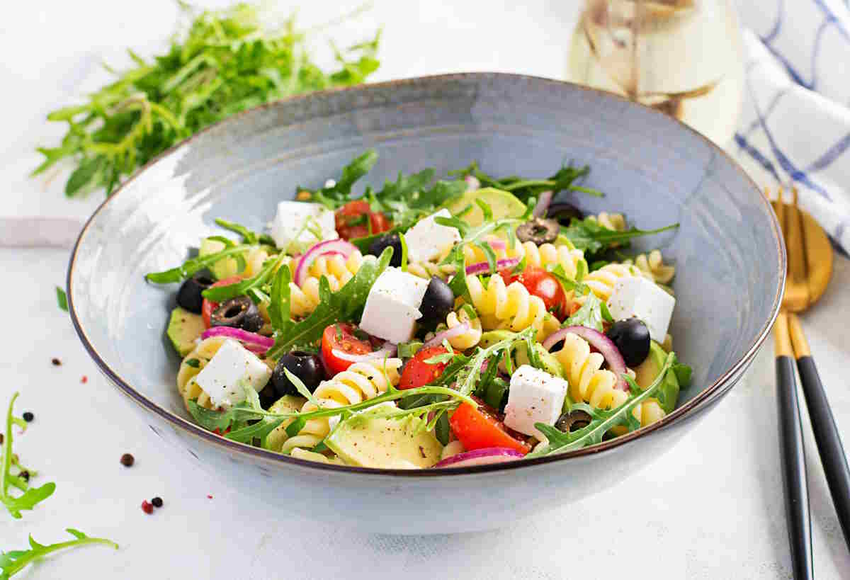 cold feta and tomato pasta