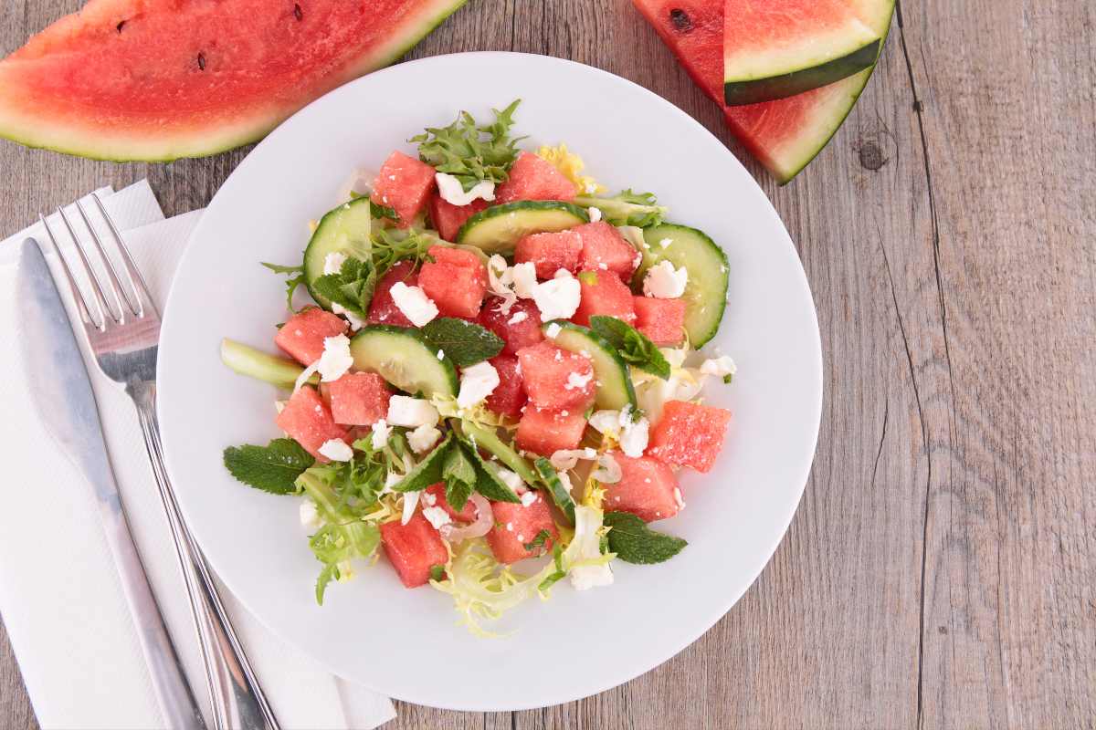 cucumber feta and watermelon salad