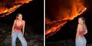 Diletta Leotta poses on the erupting Etna and sparks controversy (but the real problem goes far beyond the photos)